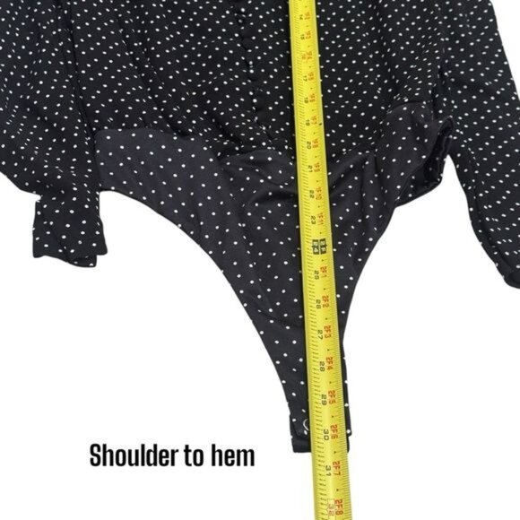 AFRM Rexy Button Front Bodysuit Polka Dot Special Occasion Feminine Party M - Picture 10 of 10